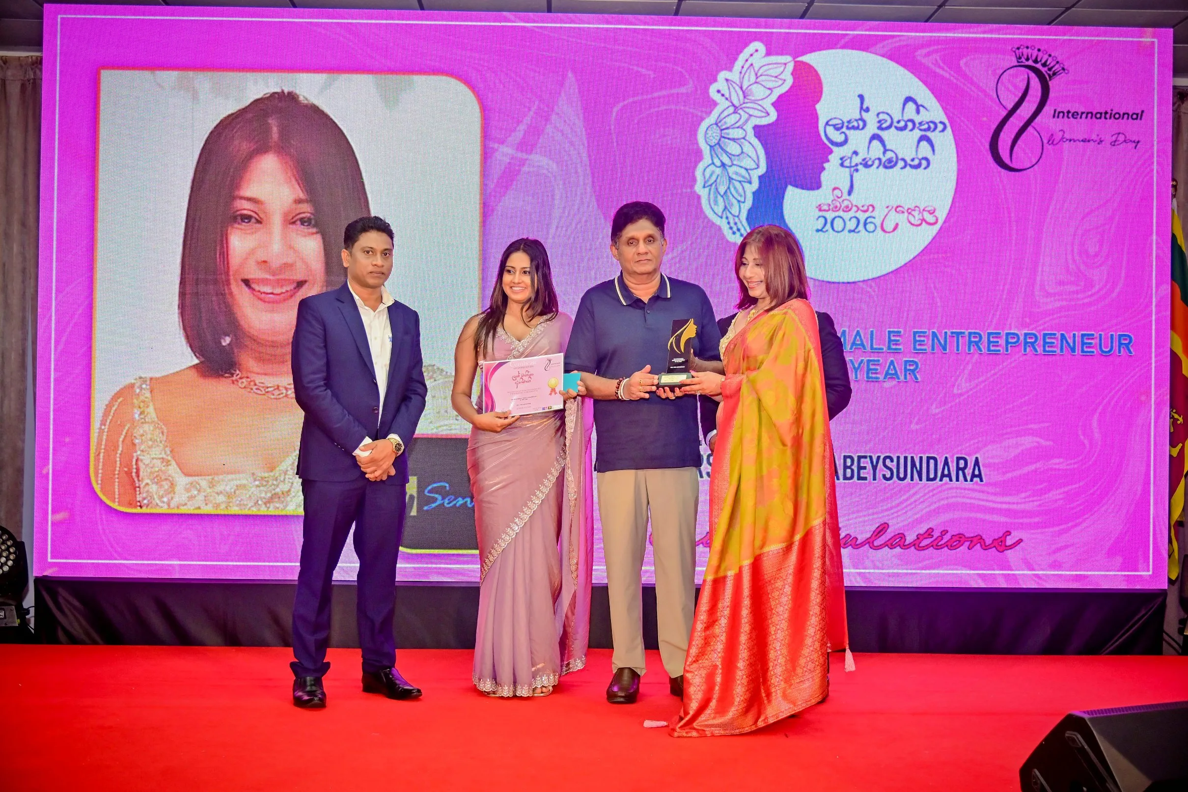 THE OUTSTANDING FEMALE ENTREPRENEUR OF THE YEAR MRS. TANIA ABEYSUNDARA