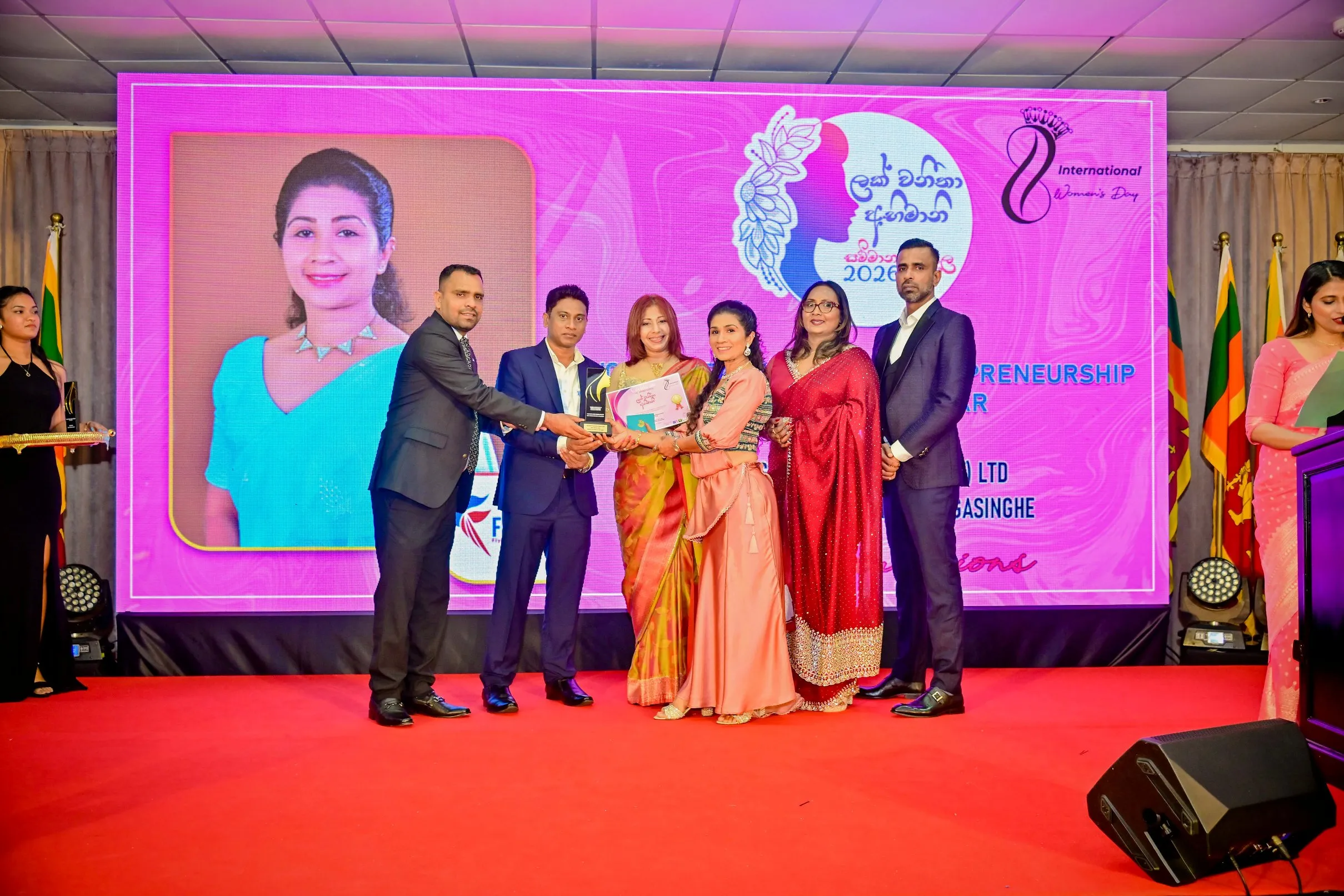 WOMEN LEADERSHIP IN ENTERPRENEURSHIP AWARD OF THE YEAR FLYINGRO LANKA TOURS (PVT) LTD MRS. ANUSHANI KANCHANA NAGASINGHE